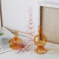 Γάμος Διακόσμηση Pink Color Glass Candle Holder